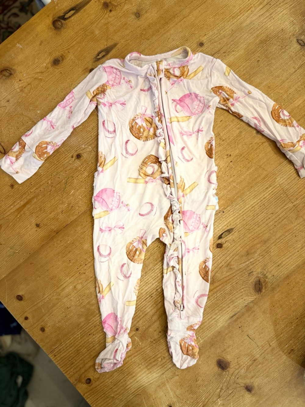 Posh Peanut Pink & Cream Pastry Print Footed One-Piece